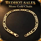 Mens Figaro Chain Necklace 55cm Gold Tone 18K Stamped Lobster Clasp Jewellery