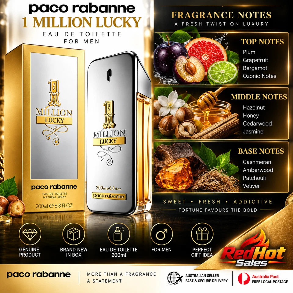 Paco Rabanne 1 Million Lucky Eau de Toilette 100ml Men's Fragrance New In Box