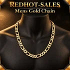 Mens Figaro Chain Necklace 55cm Gold Tone 18K Stamped Lobster Clasp Jewellery