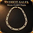 Mens Figaro Chain Necklace 55cm Gold Tone 18K Stamped Lobster Clasp Jewellery